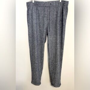 Old Navy Chambray Linen Blend Pants. Elastic Drawstring Waist. Size Large Tall